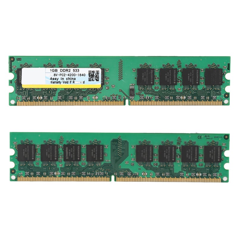 شريحة ذاكرة 1 جيجابايت DDR2 PC2-4200 بسرعة 533 ميجاهرتز للحواسيب المكتبية - ذاكرة عالية السرعة وأداء مستقر للوحة الأم AMD - Image 2