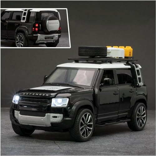 Magicwand Die-Cast Zinc Alloy 1:24 Scale Defender Camping【Large 】 with 6 Openable Doors,Lights & Music【Panther Black】【Pack of 1】 - Image 3