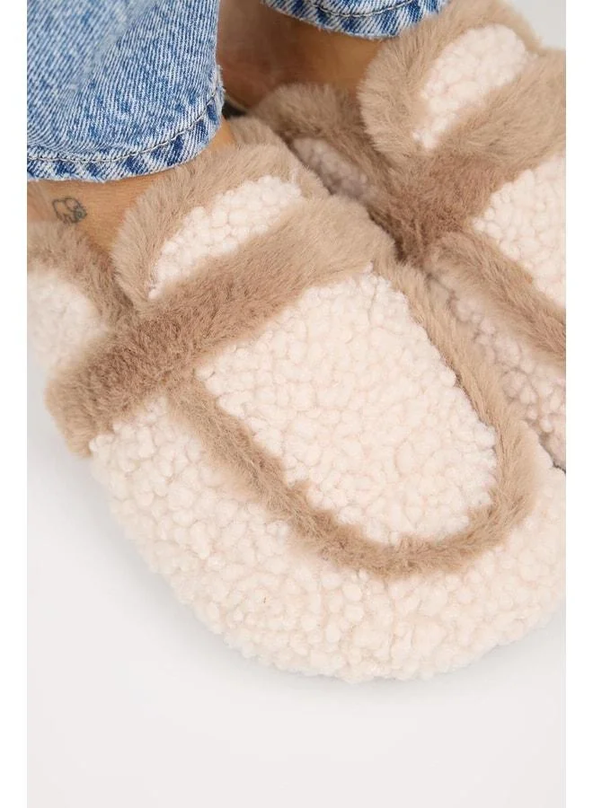 Manijero  Pelini Women's Teddy Flat Slippers Beige for Women | Best Price UAE