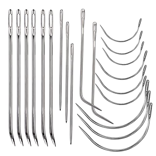 Veroave 20 Pcs Leather Sewing Needles,Heavy Duty Sewing Needles Kit Include Curved Leather Needle,Sack Needle,Hand Sewing Needle,Leather Needles for Upholstery,Leather Craft,Carpet Canvas Repair - Image 1