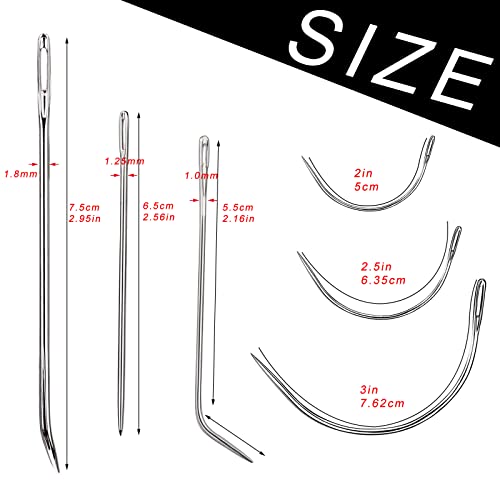 Veroave 20 Pcs Leather Sewing Needles,Heavy Duty Sewing Needles Kit Include Curved Leather Needle,Sack Needle,Hand Sewing Needle,Leather Needles for Upholstery,Leather Craft,Carpet Canvas Repair - Image 2