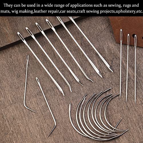 Veroave 20 Pcs Leather Sewing Needles,Heavy Duty Sewing Needles Kit Include Curved Leather Needle,Sack Needle,Hand Sewing Needle,Leather Needles for Upholstery,Leather Craft,Carpet Canvas Repair - Image 3