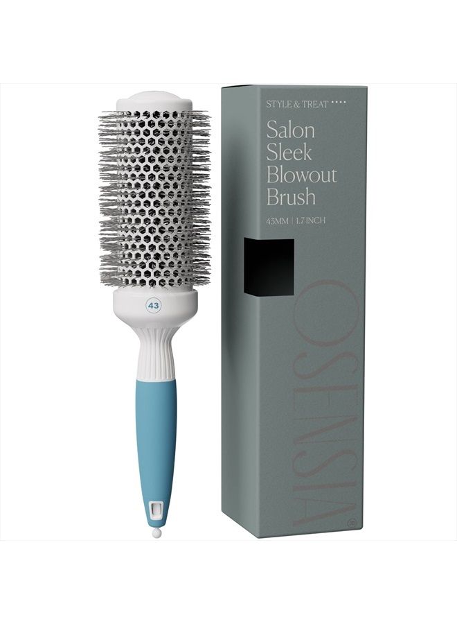 Osensia Round Brush for Blow Drying - Medium Ceramic Ionic Thermal Barrel Brush for Sleek, Precise Heat Styling and Blowout Volume - Lightweight Round Hair Brush for Smooth, Manageable Hair (1.7 Inch) (Not El - Image 1