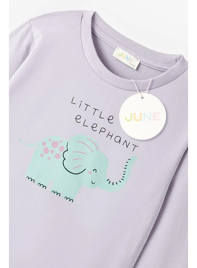 JUNE June Baby Girl 2-Pack Printed Tracksuit Set Lilac
