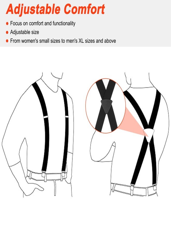 Vilapow Ski Pant Suspenders For Men & Women 1.5-Inch Wide Ski Suspenders Men Black Elastic Adjustable Mens Suspender Heavy Duty Clips Men's Classic X-Back Suspender - Image 3