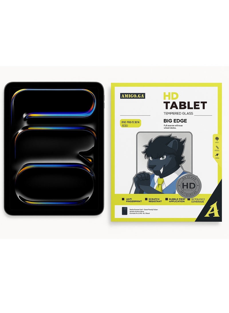 Amigo Premium Original Tempered Glass Screen Protector for iPad Pro 13 2024 – Superior Protection Against Shocks and Scratches, Anti-Fingerprint with Ultra Crystal-Clear Clarity - Image 1