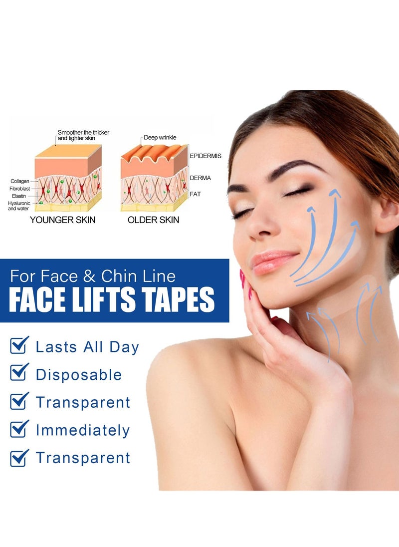 EELHOE - Face Lift Sticker 40 Pcs V-line Face Lift Tapes Face and Neck Lifting Patch for Firming V Face Preventing Sagging Lightening Lines - Image 1