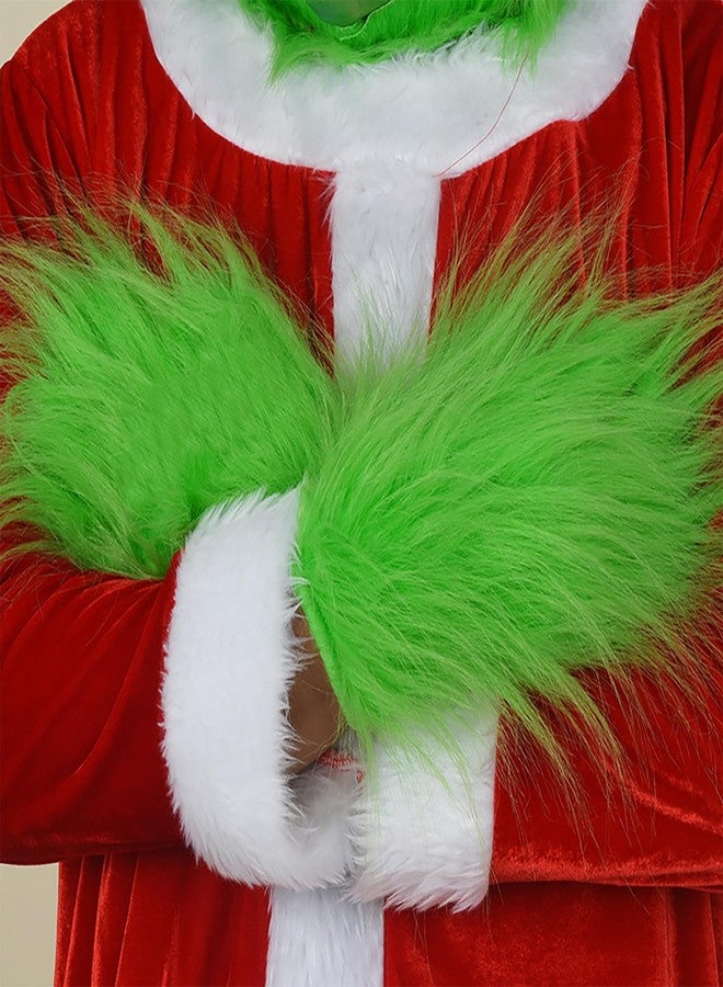 Bnikion 2 Pair Green Moster Gloves Halloween Cosplay Costume Accessories for Adult Christmas Cosplay Gloves Santa Furry Hand Gloves Xmas - Image 2