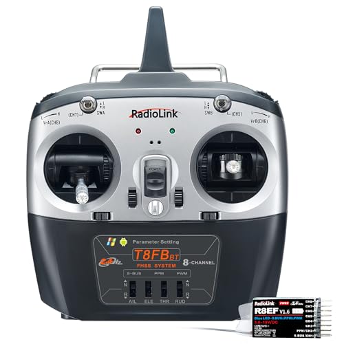 Radiolink T8FB 8 Channels 2.4GHz RC Remote Transmitter and R8EF Receiver APP Parameter Setup Dual Stick Controller for RC Airplane Aircraft Boat Car and More(Mode 2) - Image 1
