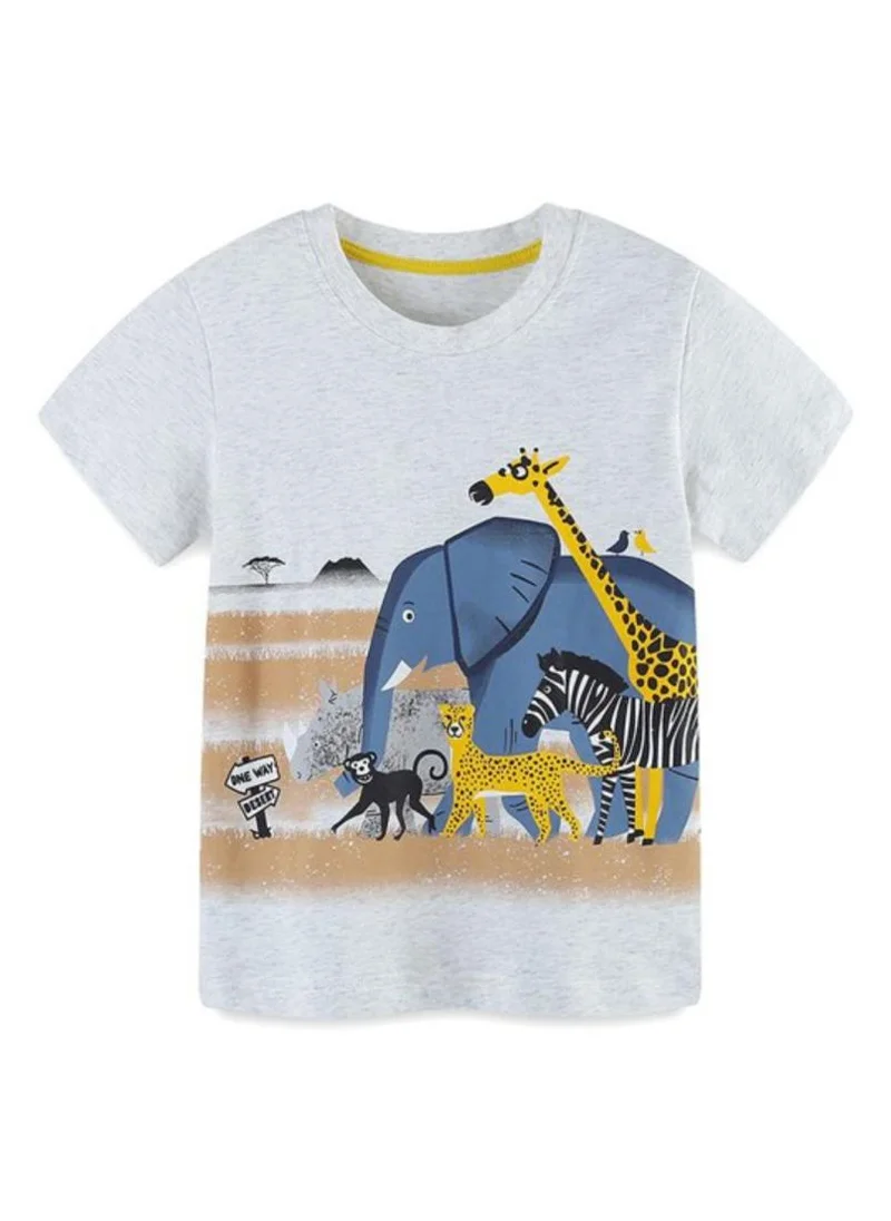 يونيكي White Graphic Printed Round Neck T-shirt