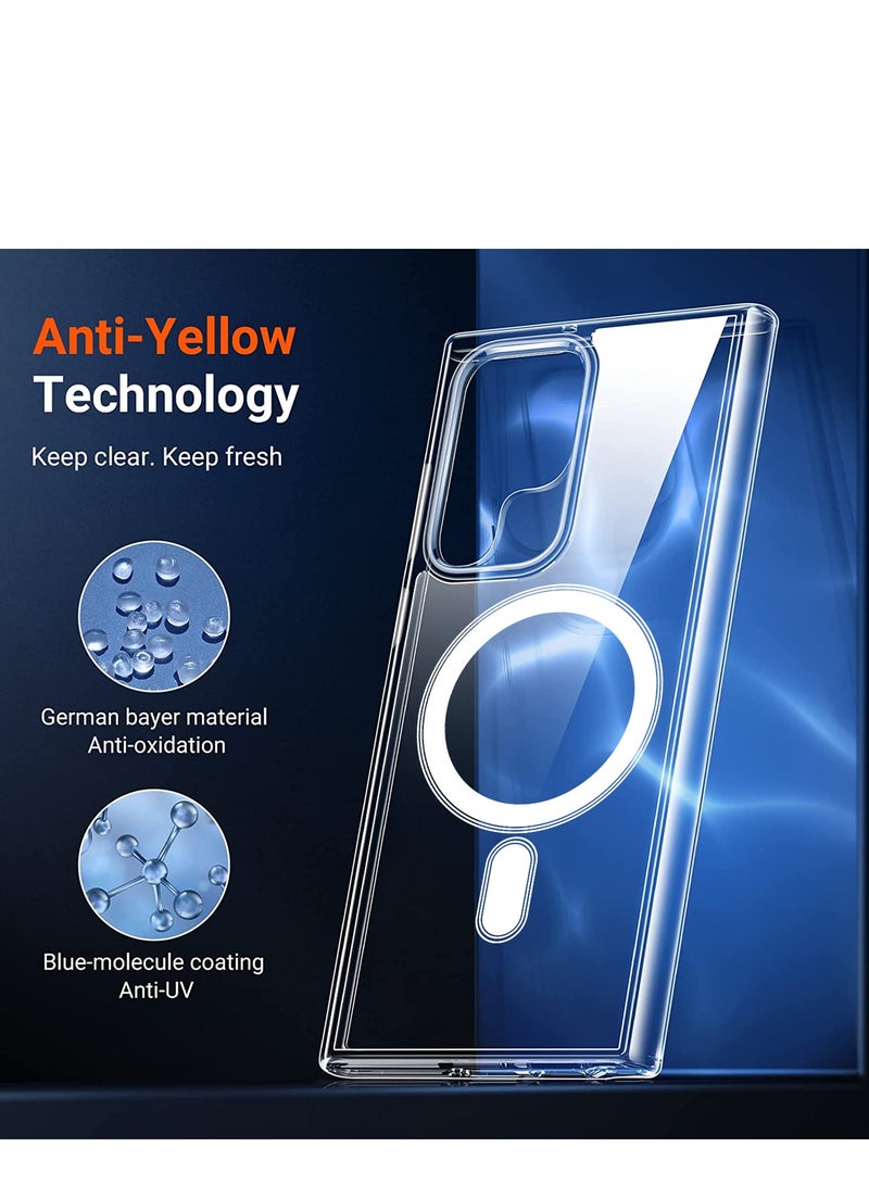 INFOSUN S22 Ultra Case Clear Cover for Samsung Galaxy S22 Ultra with Support Ma-g-safe Charger Charging Ultra Thin Shockproof and Transparent Non yellowing Case for S22 Ultra 6.8 Inch 2022 - Image 4