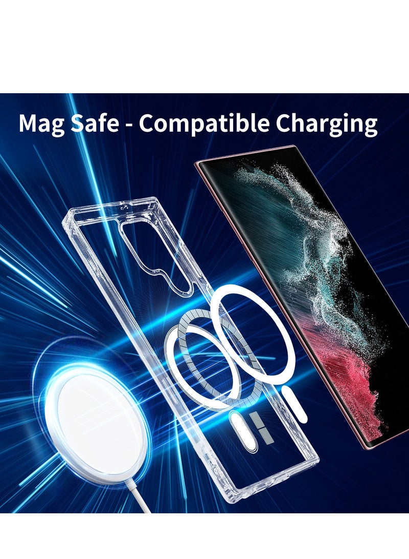 INFOSUN S22 Ultra Case Clear Cover for Samsung Galaxy S22 Ultra with Support Ma-g-safe Charger Charging Ultra Thin Shockproof and Transparent Non yellowing Case for S22 Ultra 6.8 Inch 2022 - Image 3