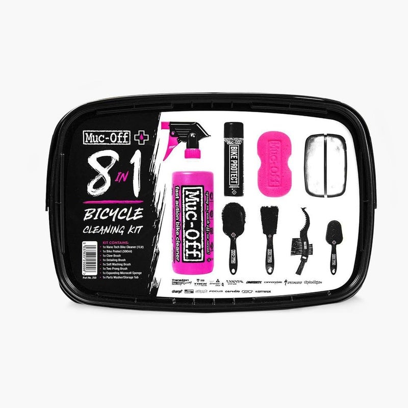 Muc Off Muc Off 250US 8 In 1 Bicycle Cleaning Kit - Great Gift For Bike Lovers - Includes Bike Cleaner, Bike Protect, Brushes And Sponge In A Storage Tub, Black - Image 2