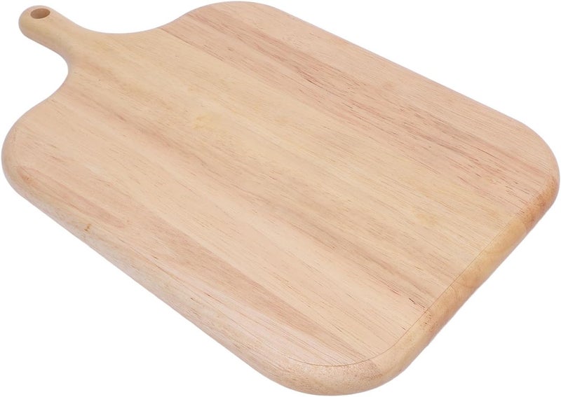 Wood Cutting Board with Handle, Chopping Board for Meat Cheese Bread Vegetables, Rubber Wood Charcuterie Serving Board for Kitchen Dining Outdoor Use (S) - Image 5