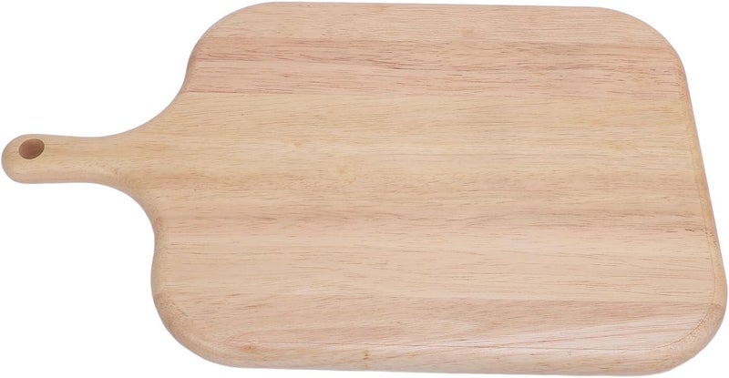 Wood Cutting Board with Handle, Chopping Board for Meat Cheese Bread Vegetables, Rubber Wood Charcuterie Serving Board for Kitchen Dining Outdoor Use (S) - Image 4