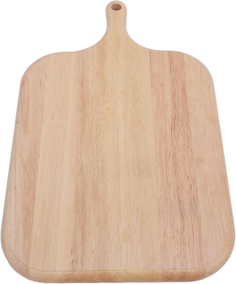 Wood Cutting Board with Handle, Chopping Board for Meat Cheese Bread Vegetables, Rubber Wood Charcuterie Serving Board for Kitchen Dining Outdoor Use (S) - Image 2