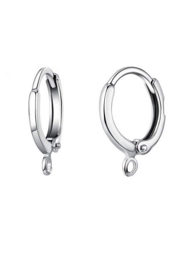 Adabele 50Pcs Hypoallergenic Round Hoop Huggie Earring Hooks Leverback Earwire 14Mm Long Sterling Silver Plated Brass For Earrings Making Cf262 1  - Image 1