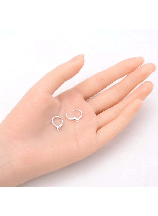 Adabele 50Pcs Hypoallergenic Round Hoop Huggie Earring Hooks Leverback Earwire 14Mm Long Sterling Silver Plated Brass For Earrings Making Cf262 1  - Image 2