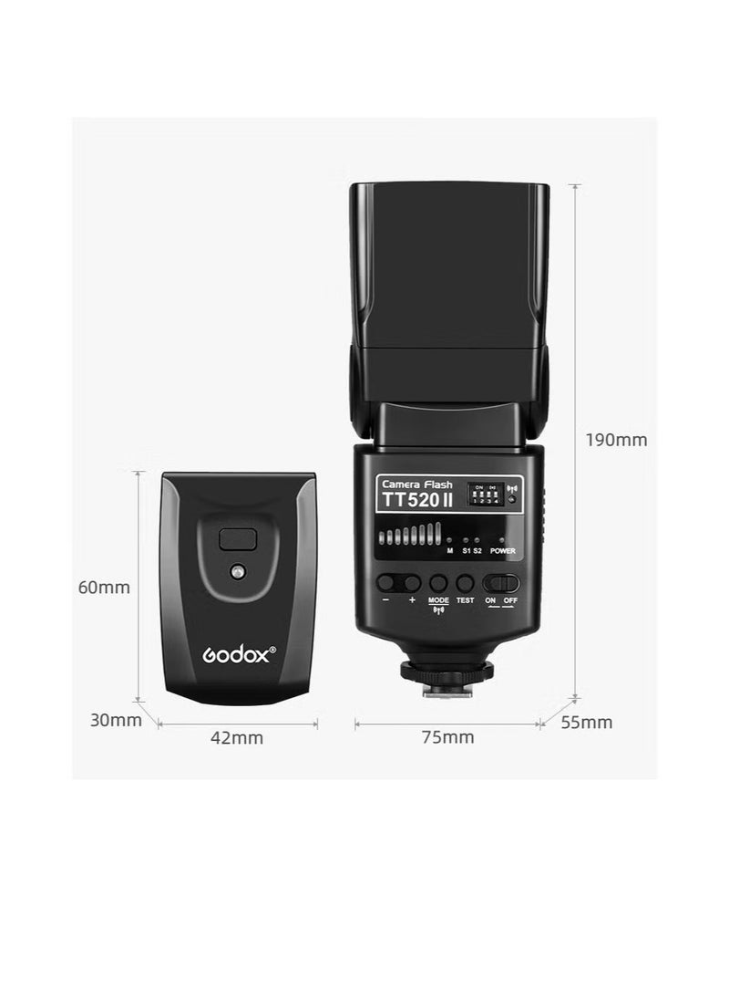 Godox TT520 II Universal On Camera Flash, Lightweight And Portable SLR Camera Flash, Durable Flexible Camera Flash Speed Lite Light With Wireless Trigger Transmitter, (TT520 II With Battery Set)  - Image 4