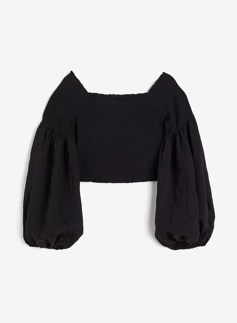 H&M Bardot Balloon Sleeve Top