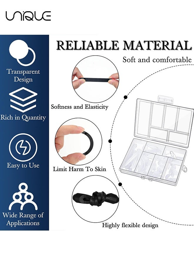 Unique 50 Pcs Eyeglasses Retainers Sets 12 Pairs Anti Slip Adhesive Glasses Nose Pads 4 Round Ear Grips 4 Silicone Ear Hooks Holders 4 Glasses Temple Tips Sleeve - Keep Glasses from Slipping Down Your Nose, Simple, Effective Helper for Kids, Adults, Sports, Study & Work - for Glasses Sunglasses (Multicolor) - Image 4