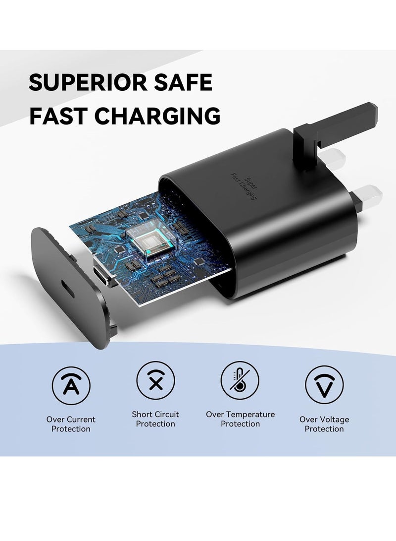 JAJEEK Samsung Super Fast Charger – USB-C Plug & 6 Feet Cable, Wall Charger for Samsung Galaxy S24 Ultra/S24/S24+/S23/S22/S21 & More - Image 3