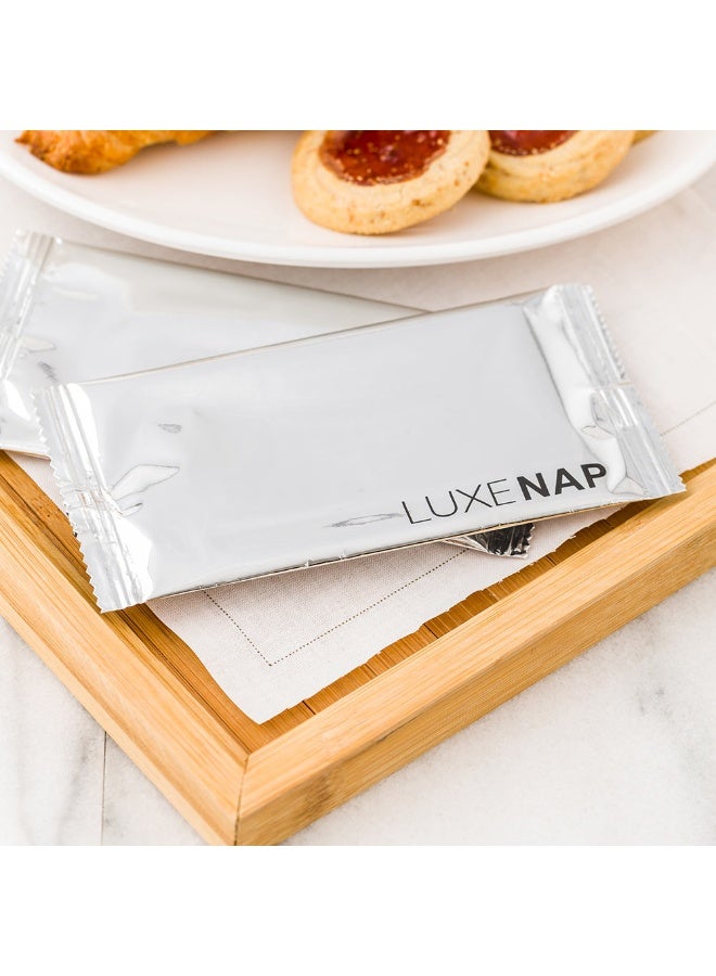 Restaurantware Luxenap 5.3 Inch x 2.6 Inch Wet Hand Wipes, 100 Aloe Scented Wet Wipe Towelettes - Absorbent, Individually Wrapped, White Nonwoven Fabric Wet Napkins, Pre Moistened  - Image 3