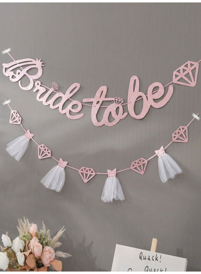 Bride & Bachelorette Party Decorations, Elegant Pink Banner for Bachelorette Parties and Wedding Day - Image 1