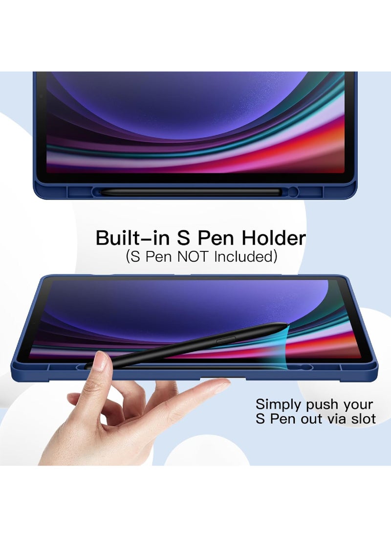 روك بو جراب رفيع لجهاز Samsung Galaxy Tab S10 FE مقاس 10.9 بوصة 2025/S9 FE 5G مقاس 10.9 بوصة/Galaxy Tab S9 مقاس 11 بوصة 2023 مع حامل قلم S، جراب رفيع للغاية وخفيف الوزن قابل للطي ثلاثيًا مع خاصية الإيقاظ/السكون التلقائي  - Image 3