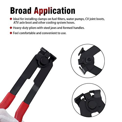 Alpha Rider 12 PCS For Auto/ATV CV Joint Axle Boot Clamp Pliers Tool with CV Boot Clamps Kit, 10 Crimp Bands-Ear Type Extension For Most Cars - Image 3