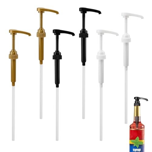 TOPPROSPER 6 Pcs Coffee Syrup Pump Refill 750ml Coffee Syrup Dispenser Bottle Coffee Accessories Push Pump Head Long Mouth Jam 28 Tooth - Image 1