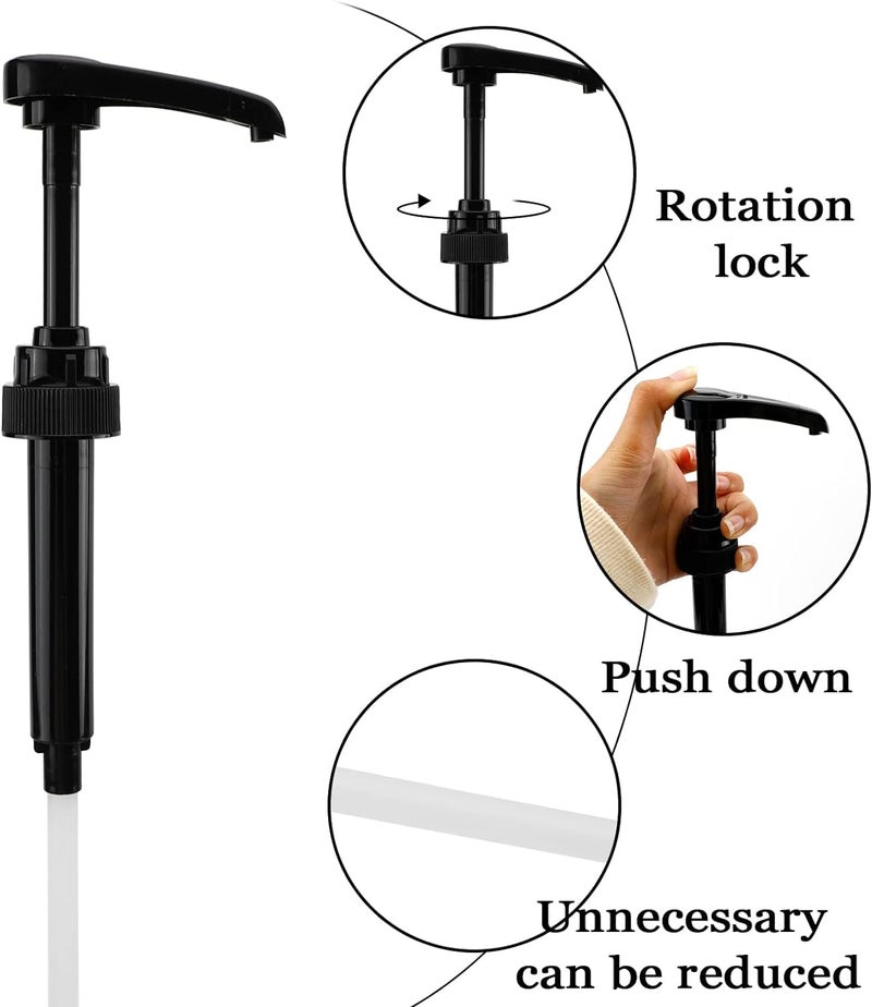 TOPPROSPER 6 Pcs Coffee Syrup Pump Refill 750ml Coffee Syrup Dispenser Bottle Coffee Accessories Push Pump Head Long Mouth Jam 28 Tooth - Image 2