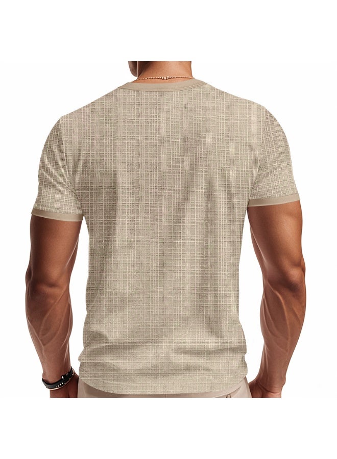 Loose Casual Short Sleeve Men's T-shirt Bamboo Fiber Summer Breathable Vintage  Shirt - Image 3