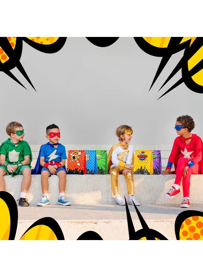 Canlierr 24 Pack Hero Party Gift Bags With Hero Theme Stickers Hero Theme Goodie Bags Hero Party Favor Treat Bags For Kids Hero Theme Birthday Party Decorations - Image 5