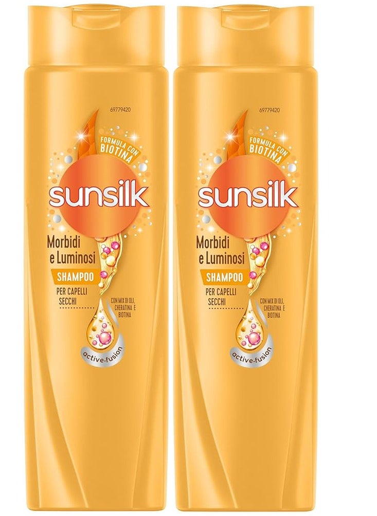 Sunsilk Shampoo For Soft And Smooth Hair With Silk Protein Argan Oil And Vitamin C 400ml (Pack of 2)  - Image 1
