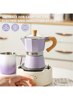 Generic Espresso Maker Stovetop,Camping Moka Pot 2 Cup/120ML,Stove Top Espresso Italian Coffee Maker,Easy to Use (Purple)  - Image 2