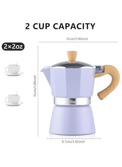 Espresso Maker Stovetop,Camping Moka Pot 2 Cup/120ML,Stove Top Espresso Italian Coffee Maker,Easy to Use (Purple) - pzsku/Z5F755D5585ACC35C63C7Z/45/_/1735793613/dec272d6-862b-437c-8e93-6d07d59eaa29