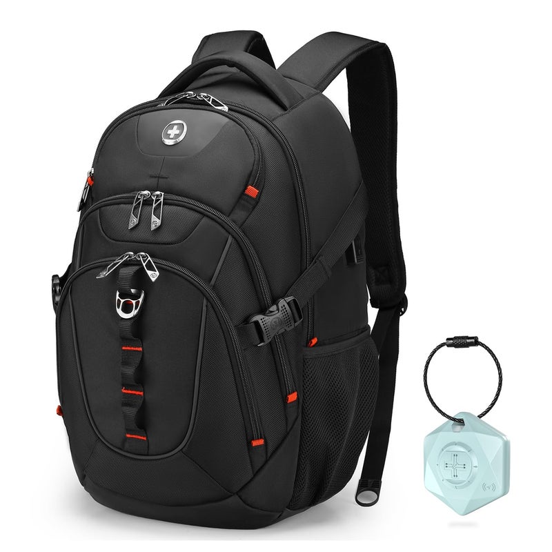 Swissdigital Design Travel Backpack for Men with Apple Find My, Laptop Backpack with USB Charging Port, RFID Protection, Add-A-Bag System - Travel Backpack for Men-Finder Color Random | SD803BT013-01 - Image 1