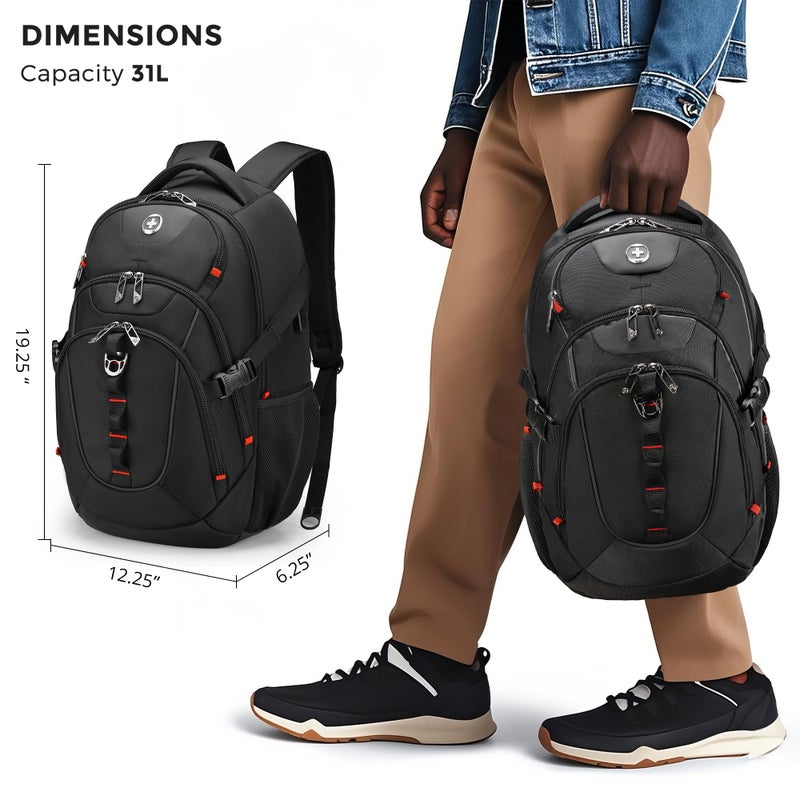 Swissdigital Design Travel Backpack for Men with Apple Find My, Laptop Backpack with USB Charging Port, RFID Protection, Add-A-Bag System - Travel Backpack for Men-Finder Color Random | SD803BT013-01 - Image 5