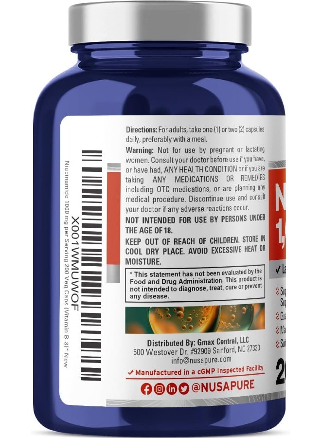 NusaPure Niacinamide 1000mg Veg Capsules for Adults - Image 3