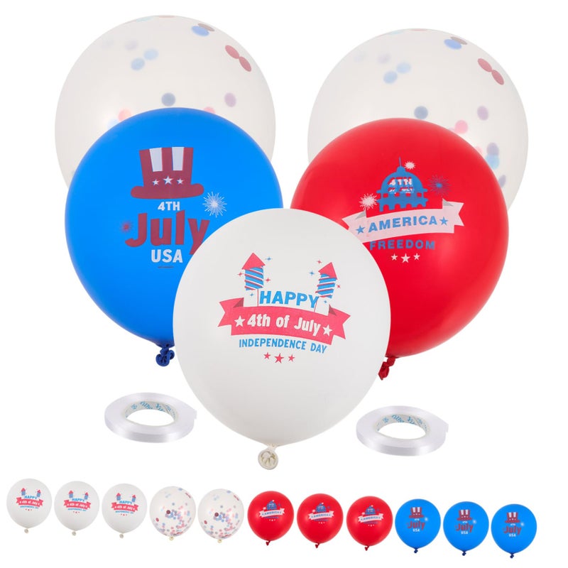 16pcs Red White Blue Latex Balloons for July 4th Party Decorations Photo Background - Image 2