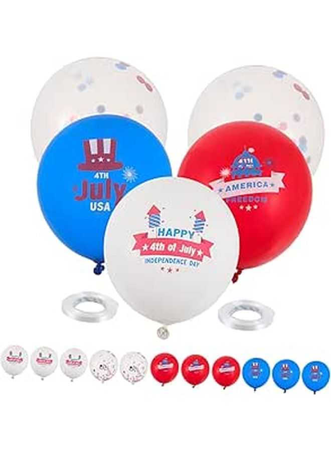 16pcs Red White Blue Latex Balloons for July 4th Party Decorations Photo Background - Image 1