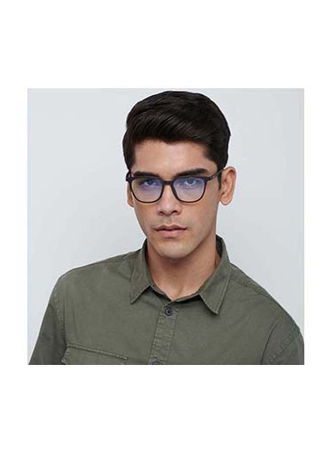 لينسكارت بلو نظارة طبية للكمبيوتر بعدسات بدون درجة وبإطار كامل وبتصميم لامتصاص الأشعة الزرقاء ومضادة للتوهج مستطيلة الشكل طراز LB E13740 - مقاس 52 مم - سوداء اللون - Image 5