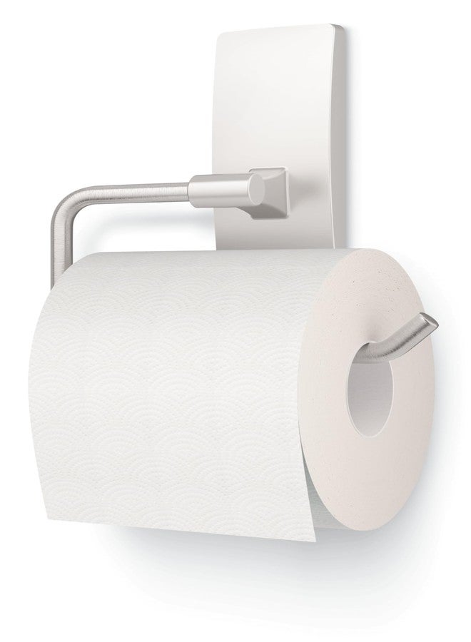 Command Toilet Paper Holder Satin Nickel with Water Resistant Command Strips, Rust Resistant Bathroom Organizer - Image 3