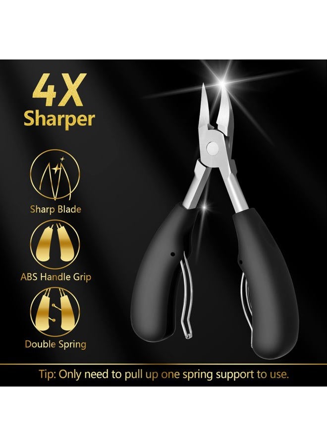 Modacraft (Black) - 10 PCS Toenail Clippers Tool Kit, Professional Podiatrist Nail Clippers Set for Thick & Ingrown Toenails Corrector Treatment, Wide Jaw Opening Nail Clippers Set for Seniors Pedi... - Image 3