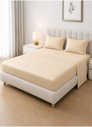 Queen Size Sheet Set - Striped Microfiber