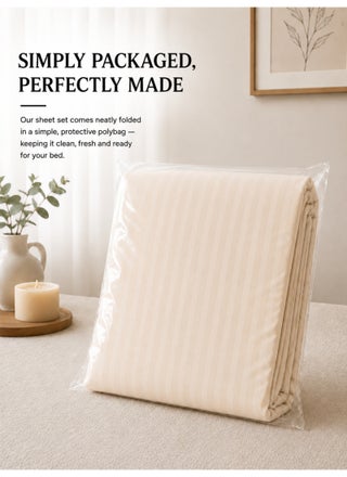 Queen Size Sheet Set - Striped Microfiber