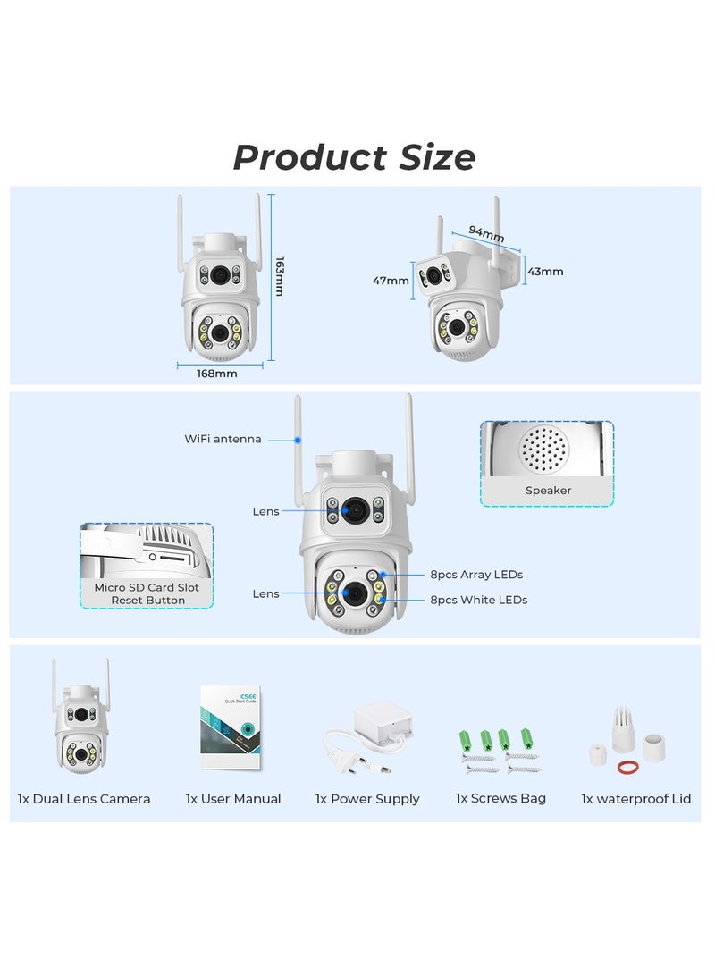 Generic 8MP 4K PTZ IP Camera Dual-Lens Human Detect CCTV Security Camera Night Vision Outdoor Wifi Surveillance Camera  - Image 4