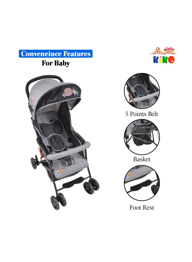Kiko Baby Stroller Newborn - Grey - Image 5