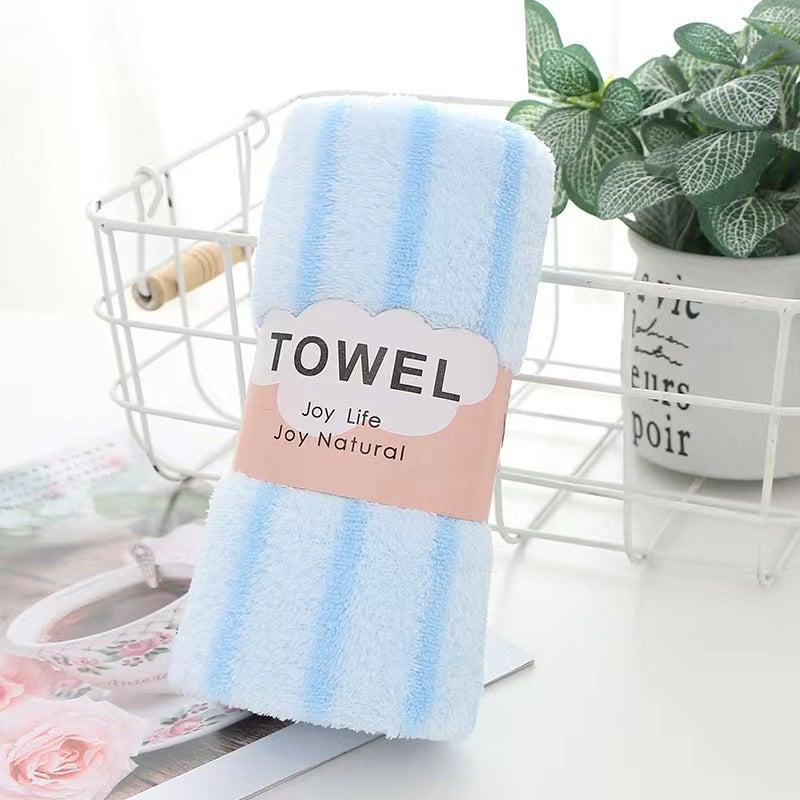 منشفة فخمة من الفليس الكورالي بالجملة لغسل الوجه وتجفيف الشعر، مزدوجة الجوانب ماصة، مجموعة من خمسة، يمكن شحنها بشكل فردي - Image 1